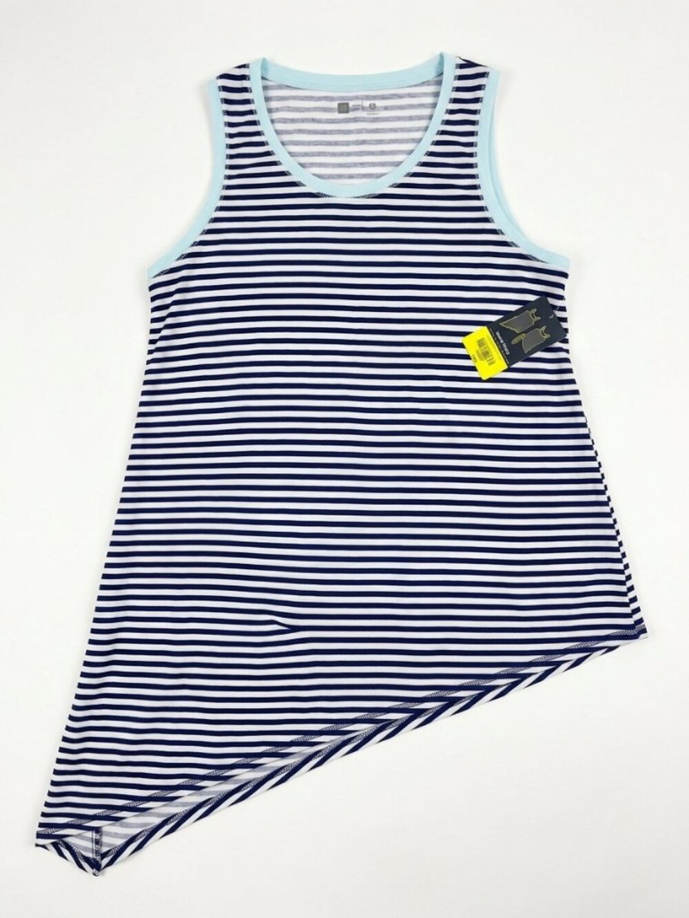 J.C. Penney wear 2 ways sleeveless top medium blue power stripe